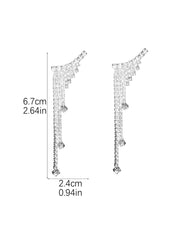 Boucles d'oreilles à pampilles en strass scintillants