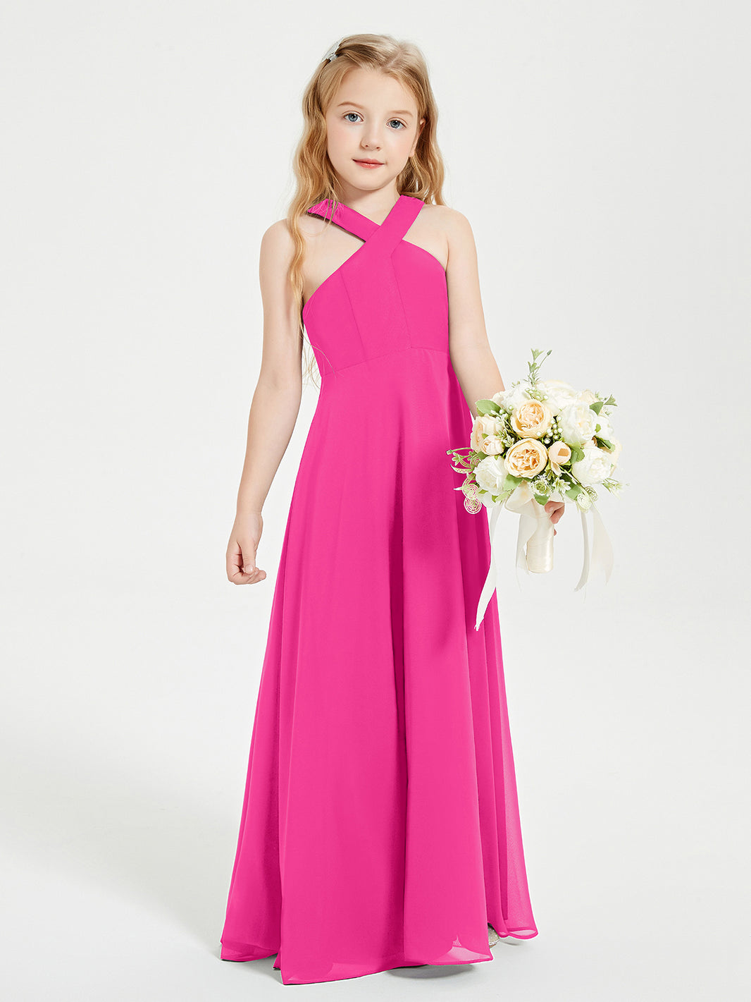 Freebily Robe Demoiselle D'Honneur Fille Une Épaule Mousseline 6-16 Ans - Robe Princesse Soirée Mariage