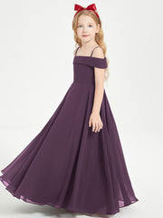 Chic Robes de Demoiselles d'Honneur Junior Hors de l'Épaule Plum