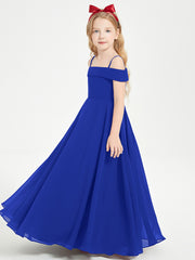 Chic Robes de Demoiselles d'Honneur Junior Hors de l'Épaule Bleu Royale