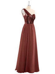 Paillettes Bustier Mousseline Jupe Robe terracotta Grande Taille
