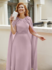 Robe de A-ligne à Col en Bijou Longueur de Mollet en Mousseline Dusk Grande Taille