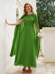 Robe de A-ligne à Col en Bijou Longueur de Mollet en Mousseline Mousse