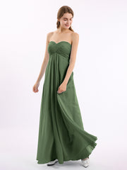 CROISÉ-Plissée Empire Mousseline Robe Avec Cœur Olive Verte Grande Taille