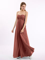 CROISÉ-Plissée Empire Mousseline Robe Avec Cœur terracotta