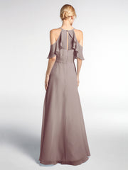 Robe Empire à Bretelles Spaghetti à Manches Volants-Bordés Dusk