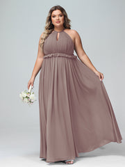 Robe Longue Maxi en Mousseline Décolleté en Trou de Serrure de Dos Ouvert Dusk