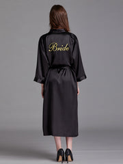 Pyjamas Longs Unis Couleur élégants Avec Broderies Robes de Mariée et Demoiselles d'Honneur