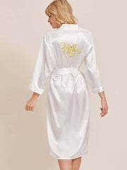 Pyjamas Longs Unis Couleur élégants Avec Broderies Robes de Mariée et Demoiselles d'Honneur