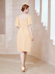 Robe en Mousseline à Col en V Orné de Strass Pêche Grande Taille