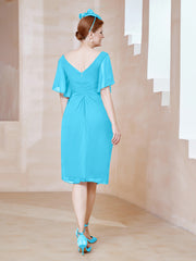 Robe en Mousseline à Col en V Orné de Strass Piscine Grande Taille