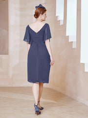 Robe en Mousseline à Col en V Orné de Strass Orageux Grande Taille