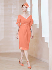 Robe en Mousseline à Col en V Orné de Strass Crépuscule Grande Taille