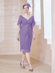 Robe en Mousseline à Col en V Orné de Strass Tahiti Grande Taille