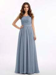 Robe Appliquée et Perlée avec Col en Cœur Bleu Poudré