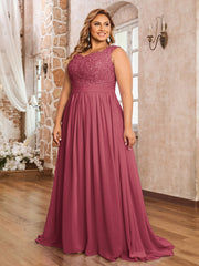 Robe Appliquée et Perlée avec Col en Cœur Cannelle Rose
