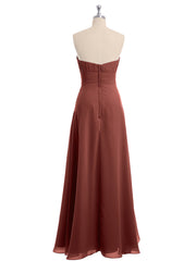 Sans Bretelles Mousseline Robe Demoiselle d'honneur terracotta Grande Taille
