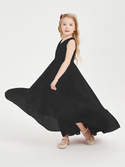 Boho Robes de Demoiselles d'Honneur Junior à Jupe en Cascade Noir