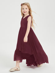 Boho Robes de Demoiselles d'Honneur Junior à Jupe en Cascade Cabernet
