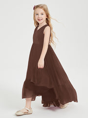 Boho Robes de Demoiselles d'Honneur Junior à Jupe en Cascade Chocolat