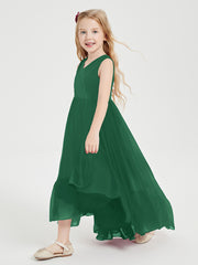 Boho Robes de Demoiselles d'Honneur Junior à Jupe en Cascade Vert Foncé