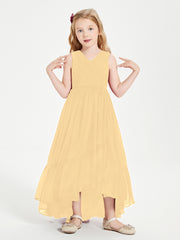 Boho Robes de Demoiselles d'Honneur Junior à Jupe en Cascade Or