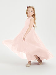 Boho Robes de Demoiselles d'Honneur Junior à Jupe en Cascade Rose Perle