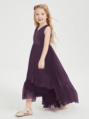 Boho Robes de Demoiselles d'Honneur Junior à Jupe en Cascade Plum