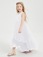 Boho Robes de Demoiselles d'Honneur Junior à Jupe en Cascade Blanc