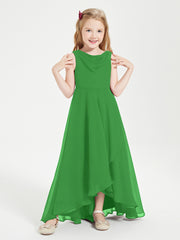 Junior Robes de Demoiselle d'Honneur Modernes à Col Cowl Asymétrique Vert