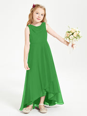 Junior Robes de Demoiselle d'Honneur Modernes à Col Cowl Asymétrique Vert