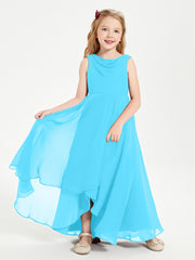 Junior Robes de Demoiselle d'Honneur Modernes à Col Cowl Asymétrique Piscine