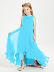 Junior Robes de Demoiselle d'Honneur Modernes à Col Cowl Asymétrique Piscine