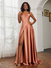 Robe Capot en A-ligne avec Fente Bronzer Grande Taille