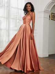Robe Capot en A-ligne avec Fente Bronzer Grande Taille
