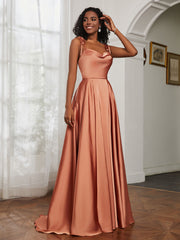 Robe Capot en A-ligne avec Fente Bronzer