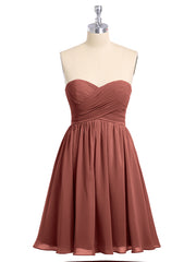 Sans Bretelles Col en Cœur Robe Demoiselle d'honneur Courte terracotta