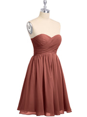 Sans Bretelles Col en Cœur Robe Demoiselle d'honneur Courte terracotta Grande Taille