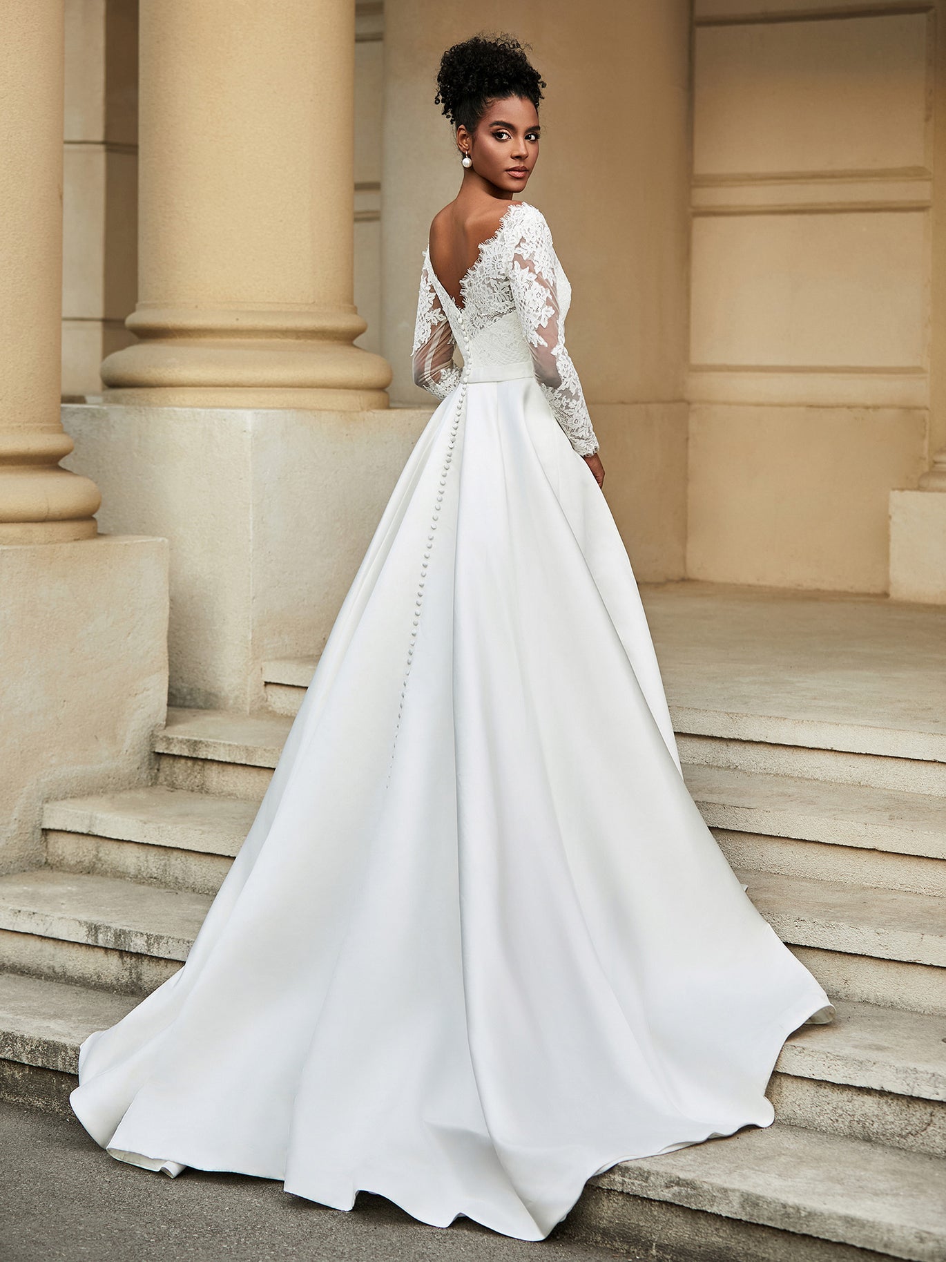 Wedding Dress Robe Longue Satin Mariage Long Satin Wedding Dress
