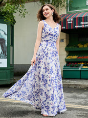 Robe En Mousseline À Imprimé Floral Avec Nœud