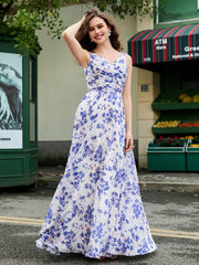 Robe En Mousseline À Imprimé Floral Avec Nœud