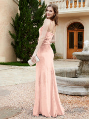 Robe Fourreau en Velours à Une Épaule et Bretelles Spaghetti Rose Perle Grande Taille