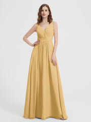 Dos Ouvert Mousseline Robes Avec Col En V Or