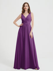 Dos Ouvert Mousseline Robes Avec Col En V Raisin