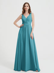 Dos Ouvert Mousseline Robes Avec Col En V Jade