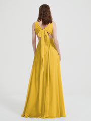 Dos Ouvert Mousseline Robes Avec Col En V Souci
