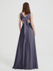 Dos Ouvert Mousseline Robes Avec Col En V Orageux