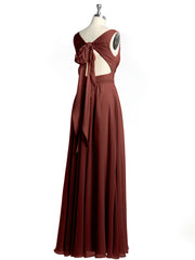Dos Ouvert Mousseline Robes Avec Col En V terracotta Grande Taille