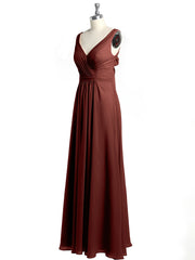 Dos Ouvert Mousseline Robes Avec Col En V terracotta Grande Taille