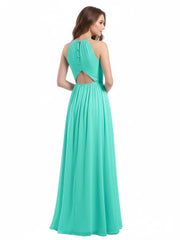 Longue Licou Mousseline Robes Avec Dos Nu Spa